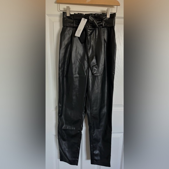 BB Dakota Steve Madden skin in the game Black Faux Leather Pants size 6 - Picture 12 of 14
